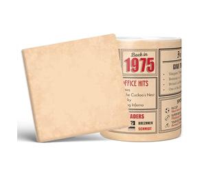 Mug Monster - 51st Birthday Gift - Back in 1975 in This Year Mug, Present for Men and Women, Birthday Gifts for Women, Birthday Gifts for Men, 51st Anniversary Present, 20oz White Mug & Coaster