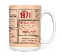 Mug Monster - 53rd Birthday Gifts for Men - Back in 1971 in This Year Mugs, Unusual 53rd Birthday Gifts for Women, Wedding Anniversary Present, 15oz Large White Ceramic Coffee Mug