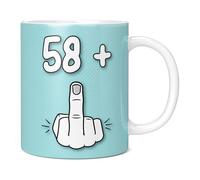 Mug Monster - 59th Birthday Mug, I Am 58 + 1, Gift for 59 Year Old, Novelty Cup - Ceramic Coffee Beaker/Cup, Gift for Men or Women, Extra Large and Giant Available, 11oz White