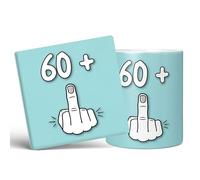 Mug Monster - 61st Birthday Mug, I Am 60 + 1, Gift for 61 Year Old, Novelty Mug - Ceramic Coffee Mug/Cup, Gift for Men or Women, Extra Large and Giant Mug Available, 11oz White Mug & Coaster