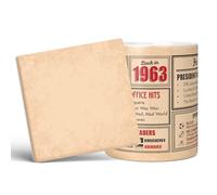 Mug Monster - 63rd Birthday Gift - Back in 1963 in This Year Mug, Present for Men and Women, Birthday Gifts for Women, Birthday Gifts for Men, 63rd Anniversary Present, 20oz White Mug & Coaster