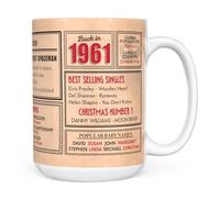 Mug Monster - 64th Birthday Gift - Back in 1961 in This Year Mug, Present for Men and Women, Birthday Gifts for Women, Birthday Gifts for Men, 64th Anniversary, 15oz White Mug