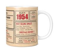 Mug Monster - 70th Birthday Gifts for Men - Back in 1954 in This Year Mugs, Unusual 70th Birthday Gifts for Women, Wedding Anniversary Present, 20oz Extra Large Giant White Ceramic Coffee Mug