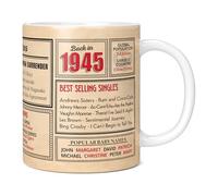 Mug Monster - 80th Birthday Gift for Men and Women - Back in 1945 in This Year Mug, 80th Anniversary Present, 11oz White Mug