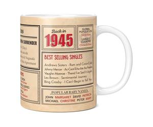Mug Monster - 81st Birthday Gift - Back in 1945 in This Year Mug, Present for Men and Women, Birthday Gifts for Women, Birthday Gifts for Men, 81st Anniversary Present, 20oz White Mug