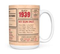 Mug Monster - 86th Birthday Gifts for Men - Back in 1939 in This Year Mugs, Unusual 86th Birthday Gifts for Women, Wedding Anniversary Present, 15oz Large White Ceramic Coffee Mug