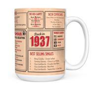 Mug Monster - 88th Birthday Gift - Back in 1937 in This Year Mug, Present for Men and Women, Birthday Gifts for Women, Birthday Gifts for Men, 88th Anniversary, 15oz White Mug