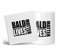 Mug Monster - Bald Lives Matter, Funny Novelty Mug, Joke Gift for Bald Men, Birthday or Fathers Day Present - Ceramic Coffee Cup, Extra Large and Giant Mug Available, 20oz White Mug & Coaster