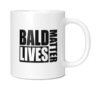 Mug Monster - Bald Lives Matter, Funny Novelty Mug, Joke Gift for Bald Men, Birthday or Fathers Day Present - Ceramic Coffee Cup, Extra Large and Giant Mug Available, 20oz White Mug