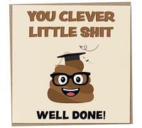 Mug Monster Congratulations on Passing Your Exams Card, You Clever Little Shit Well Done Card, Graduation Card for Male or Female, Passing A-Levels or GCSEs Card, Proud of You Card