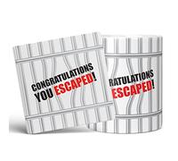 Mug Monster - Funny Leaving Mug, Congratulations You Escaped, Retirement or New Job Gift, Work & Goodbye Gift, 20oz White & Coaster