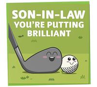 Mug Monster Golf Themed Birthday Card for Son-in-Law, Fun Golfer Birthday Card