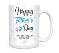 Mug Monster - Happy First Father's Day Mug, Cute Father's Day Gift from Bump - Ceramic Coffee Mug/Cup, Gift for Men or Women, Extra Large and Giant Mug Available, 15oz White Mug
