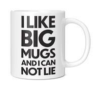 Mug Monster - I Like Big Mugs and I Cannot Lie Giant Mug, Extra Large Tea Cup - Ceramic Coffee Mug/Cup, Gift for Men or Women, Extra Large and Giant Mug Available, 20oz White Mug