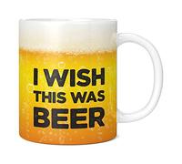 Mug Monster - I Wish This was Beer Funny Novelty Mug, Birthday or Fathers Day Gift - Ceramic Coffee Mug/Cup, Gift for Men or Women, Extra Large and Giant Mug Available, 20oz White Mug
