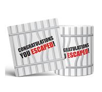 Mug Monster - Leaving Gift for Colleague, Congratulations You Escaped Funny Mug, Retirement or New Job Gift, Work Leaving Goodbye Gifts for Men or Women, 11oz White & Coaster