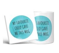 Mug Monster - My Favourite Child Gave Me This Mug, Mothers Day Gift, Fathers Day Gift - Ceramic Coffee Mug/Cup, Gift for Men or Women, Extra Large and Giant Mug Available, 20oz White Mug & Coaster