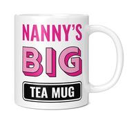 Mug Monster - Nanny's Big Tea Mug, Mother's Day Gift, Birthday Present for Nanny, Giant Mugs for Women, Huge Cup for Hot Drinks, Oversized Tea Cup, Extra Large Ceramic Gift