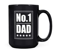 Mug Monster - Number One Dad Mug, Father's Day or Birthday Gift for Men - Ceramic Coffee Cup, Gift for Men or Women, Extra Large and Giant Available, 15oz Black