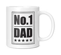 Mug Monster - Number One Dad Mug, Father's Day or Birthday Gift for Men - Ceramic Coffee Cup, Gift for Men or Women, Extra Large and Giant Available, 20oz White