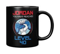 Mug Monster - Personalised 40th Birthday Gift, You Have Reached Level 40 Gamer Mug - Ceramic Coffee Cup, Gift for Men or Women, Extra Large and Giant Available, 11oz Black