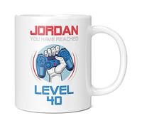 Mug Monster - Personalised 40th Birthday Gift, You Have Reached Level 40 Gamer Mug - Ceramic Coffee Mug/Cup, Gift for Men or Women, Extra Large and Giant Mug Available, 11oz White Mug
