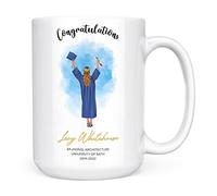 Mug Monster - Personalised Graduation Gift for Her, Congratulations Mug for Daughter - Ceramic Coffee Cup, Gift or Women, Extra Large and Giant Available, 15oz White
