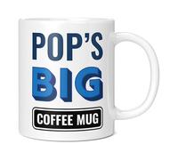 Mug Monster - Pop's Big Coffee Mug, Father's Day Gift, Birthday Present for Pop, Giant Mugs for Men, Huge Cup for Hot Drinks, Oversized Coffee Cup, Extra Large Ceramic Gift