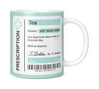 Mug Monster - Prescription for Tea Mug, Personalised Leaving Gift for Colleague - Ceramic Coffee Cup, Gift Men or Women, Extra Large and Giant Available, 11oz White
