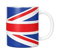 Mug Monster - Union Jack Full Wrap Flag, British or London Souvenir, Jubilee Gift - Ceramic Coffee Mug/Cup, Gift for Men or Women, Extra Large and Giant Cup Available, 20oz White Beaker