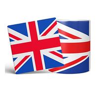 Mug Monster - Union Jack Full Wrap Flag, British or London Souvenir, Jubilee Gift - Ceramic Coffee Mug/Cup, Gift for Men or Women, Extra Large and Giant Mug Available, 20oz White Mug & Coaster
