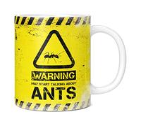 Mug Monster - Warning May Start Talking About Ants Funny Gift Mug - Ceramic Coffee Mug/Cup, Gift for Men or Women, Extra Large and Giant Mug Available, 11oz White Mug