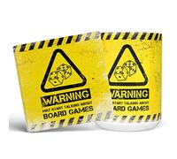 Mug Monster - Warning May Start Talking About Board Games Funny Gift Mug - Ceramic Coffee Cup, Gift for Men or Women, Extra Large and Giant Available, 15oz White & Coaster
