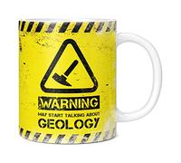 Mug Monster - Warning May Start Talking About Geology Funny Gift Mug - Ceramic Coffee Cup, Gift for Men or Women, Extra Large and Giant Available, 11oz White