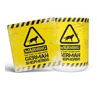 Mug Monster - Warning May Start Talking About German Shepherds Funny Gift Mug - Ceramic Coffee Mug/Cup, Gift for Men or Women, Extra Large and Giant Mug Available, 15oz White Mug & Coaster