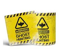 Mug Monster - Warning May Start Talking About Ghost Hunting Funny Gift Mug - Ceramic Coffee Cup, Gift for Men or Women, Extra Large and Giant Available, 20oz White & Coaster
