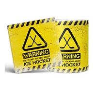 Mug Monster - Warning May Start Talking About Ice Hockey Funny Gift Mug - Ceramic Coffee Mug/Cup, Gift for Men or Women, Extra Large and Giant Mug Available, 20oz White Mug & Coaster