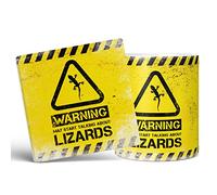 Mug Monster - Warning May Start Talking About Lizards Funny Gift Mug - Ceramic Coffee Cup, Gift for Men or Women, Extra Large and Giant Available, 11oz White & Coaster