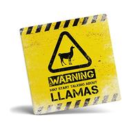 Mug Monster - Warning May Start Talking About Llamas Funny Gift Mug - Ceramic Coffee Mug/Cup, Gift for Men or Women, Extra Large and Giant Mug Available, Coaster