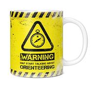 Mug Monster - Warning May Start Talking About Orienteering Funny Gift Mug - Ceramic Coffee Mug/Cup, Gift for Men or Women, Extra Large and Giant Mug Available, 11oz White Mug