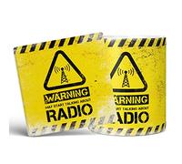 Mug Monster - Warning May Start Talking About Radio Funny Gift Mug - Ceramic Coffee Cup, Gift for Men or Women, Extra Large and Giant Available, 20oz White & Coaster