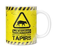 Mug Monster - Warning May Start Talking About Tapirs Funny Gift Mug - Ceramic Coffee Mug/Cup, Gift for Men or Women, Extra Large and Giant Mug Available, 20oz White Mug