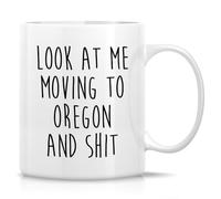 Mug Moving to Oregon Gift Coffee Mug Personalised with Your Text Ceramic Cup Great Gift Idea for Work Kitchens Men Women 330Ml