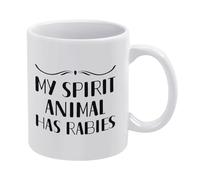 Mug My Soul Creature Has Rabies Self Mugs Secret Santa 2 PCS | Funny Tea Cup Portable Hot Chocolate Cups Kitchens Cafes