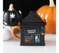 Mug Novelty Drinkware Haunted Library Lidded Gift Kitchen Set