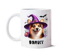 Mug Pembroke Welsh Corgi Dog Halloween White Coffee Cups Personalised with Your Text Coffee Mug Premium Ceramic Cup Work for Kitchens Restaurants 330Ml