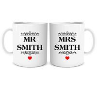 Mug Set Personalised Custom Mr & Mrs Wedding Gift Present His & Hers Coffee Mugs Tea Cup Anniversary WSDMUG2109