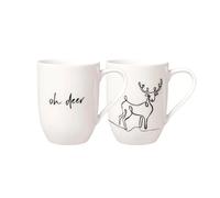 Mug Set Villeroy & Boch 2pcs 290ml Porcelain Reindeer Design Gift Boxed