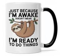 Mug Sloths Just Awake Ceramic Cup Great Gift Idea Mugs Premium Tea Cup for Work Kitchens Best Friend 330Ml