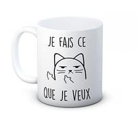 mug-tastic Je Fais Ce Que Je Veux - Chat Impoli - Tasse à Café en Céramique